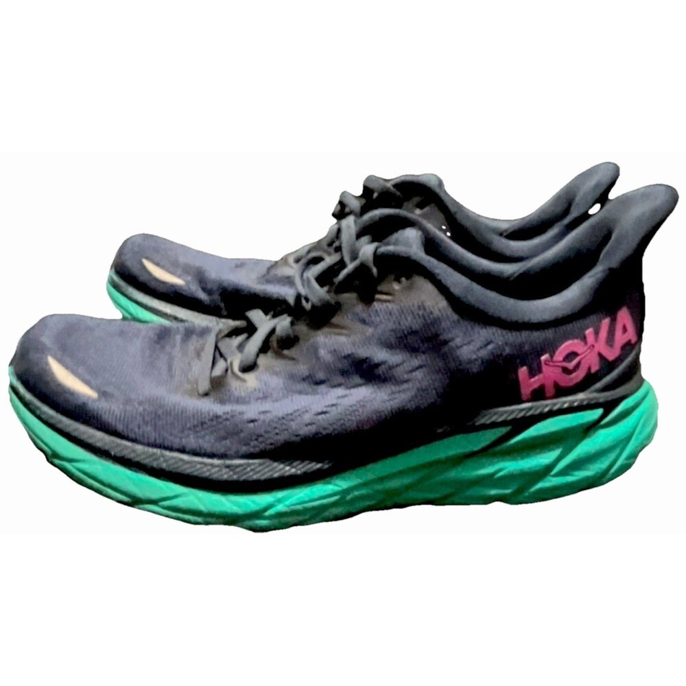 Hoka One One Men's Running Shoes Dark Blue  Black Green Mesh Size 8B US